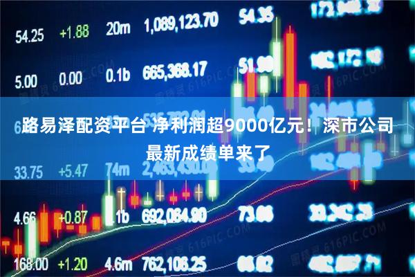 路易泽配资平台 净利润超9000亿元！深市公司最新成绩单来了