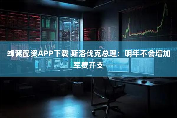 蜂窝配资APP下载 斯洛伐克总理：明年不会增加军费开支