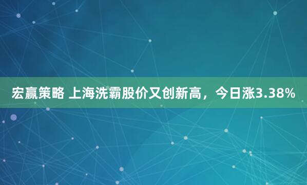 宏赢策略 上海洗霸股价又创新高，今日涨3.38%